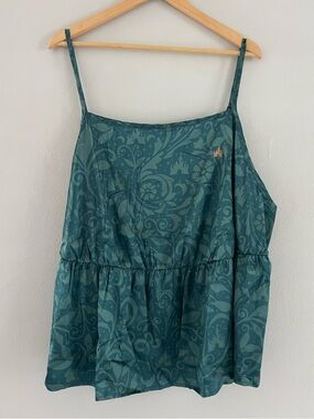 Disney Teal Patterned Spaghetti Strap Tank Top